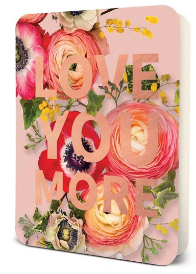 Love You More Peony Deluxe Greeting Card