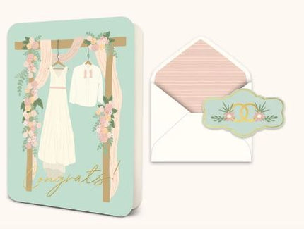 Congrats Wedding Attire Deluxe Greeting Card