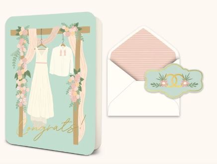 Congrats Wedding Attire Deluxe Greeting Card