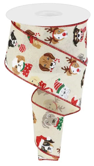 2.5" x 10yd Christmas Dogs