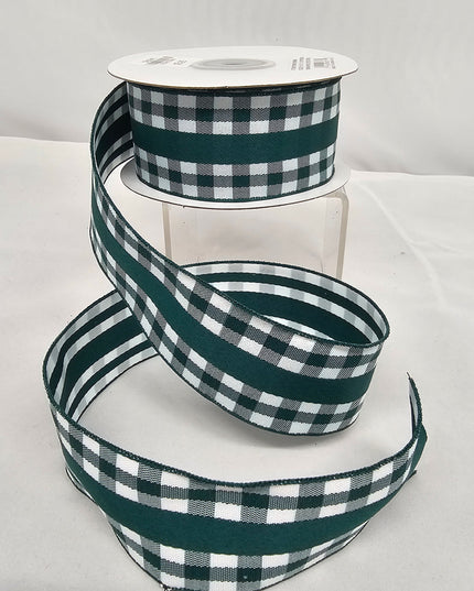 1.5"x10Y Teal Gingham Ribbon image 0