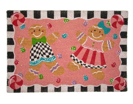 Gingerbread Girl & Boy Coir Mat