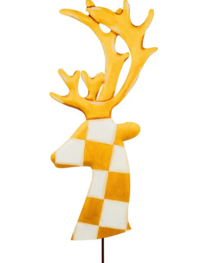 Gold Checkered Deer Head