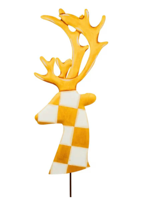 Gold Checkered Deer Head