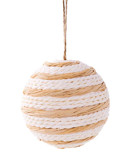 4" Dia Paper Rope/Raffia Ball Orn
