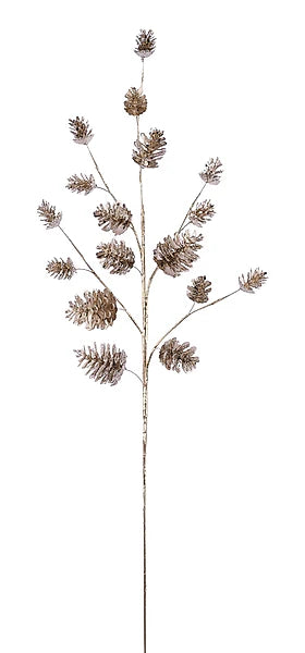 25"L Glittr/Metallic Pinecone Spray