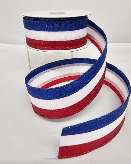 1.5"x10Y Glitter Stripes Ribbon image 0