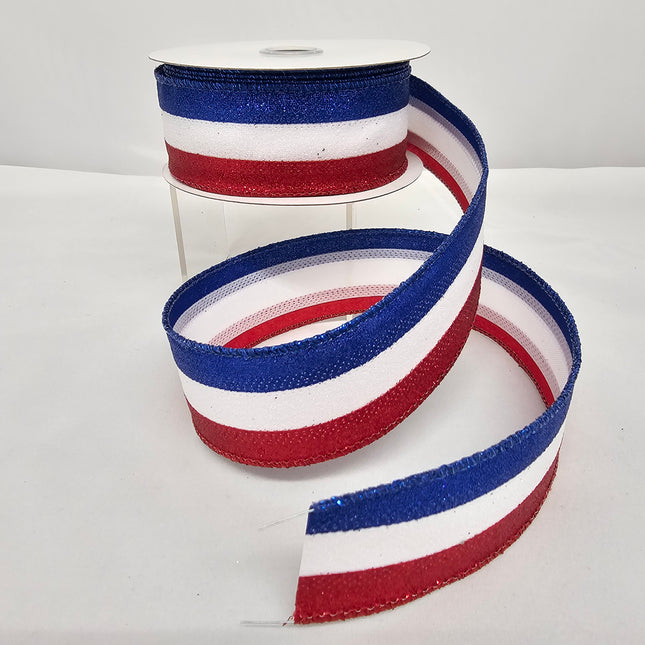 1.5"x10Y Glitter Stripes Ribbon image 0