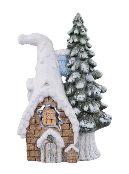 18.75"H x 12.5"L Winter Cottage