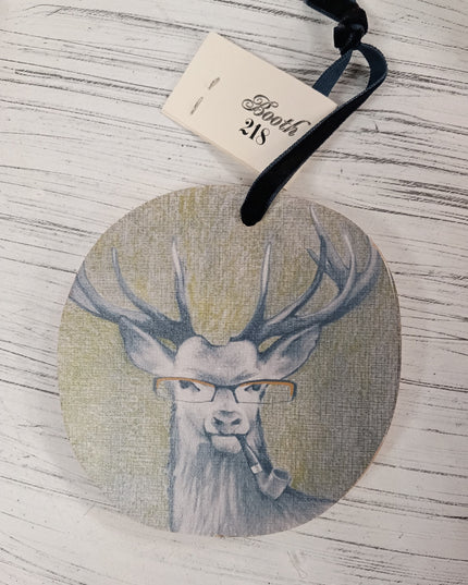 Wooden Distinguished Animal Ornament (Assorted)