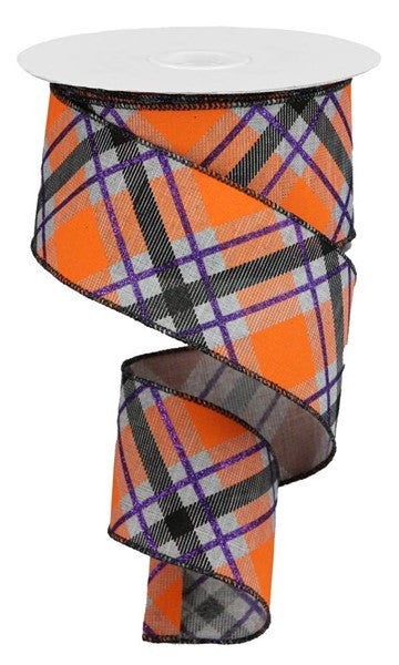 2.5" x 10yd Glitter Plaid On Royal image 0