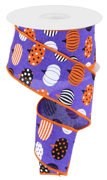 2.5" x 10yd Patterned Pumpkins image 0