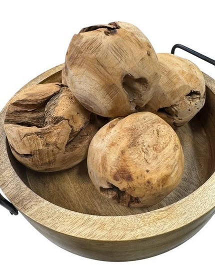 Decorative 4" Wood Orb