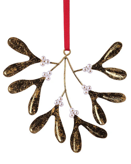 5.25"H x 4.5"L Metal Mistletoe Orn