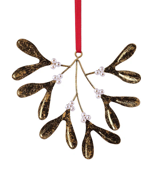 5.25"H x 4.5"L Metal Mistletoe Orn