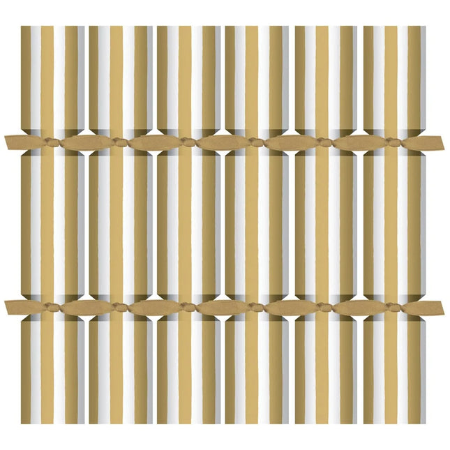 Gold/White Stripe 7-Inch Mini Party Crackers - box of 12