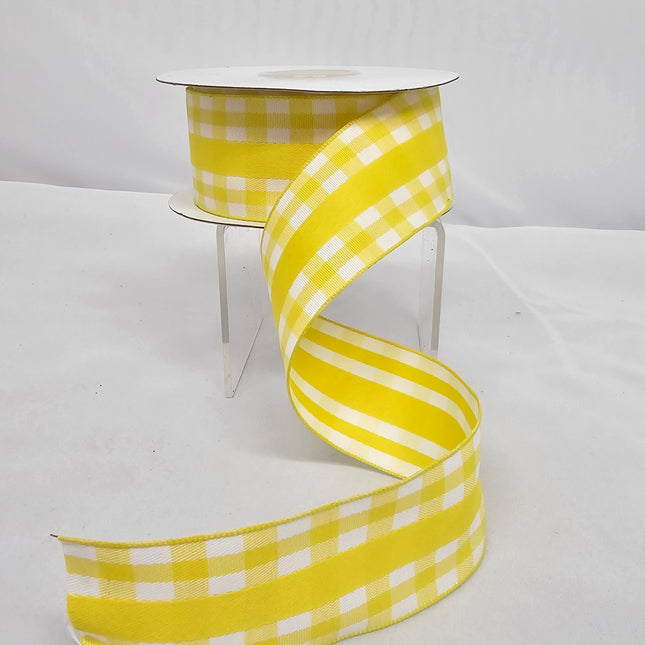 1.5"x10Y Yellow Gingham Ribbon image 0