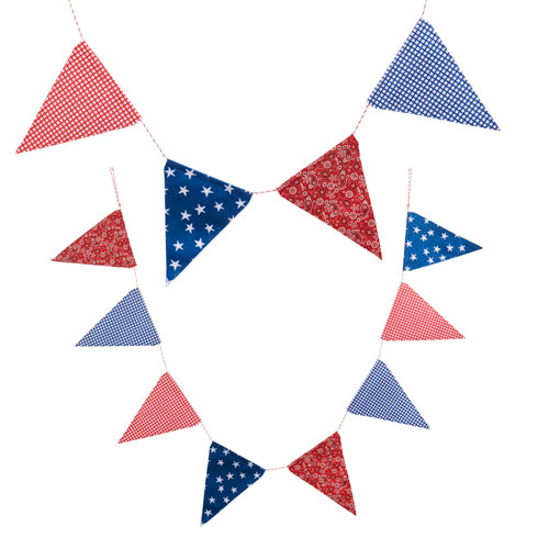 5.5' RED WHITE AND BLUE PENNANT GARLAND image 0