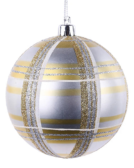 100Mm Painted/Glitter Plaid Ball