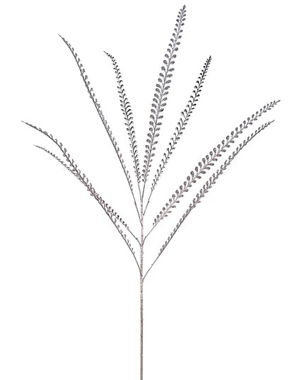 34"L Glitter/Metallic Button Fern Spray