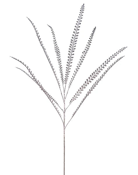 34"L Glitter/Metallic Button Fern Spray