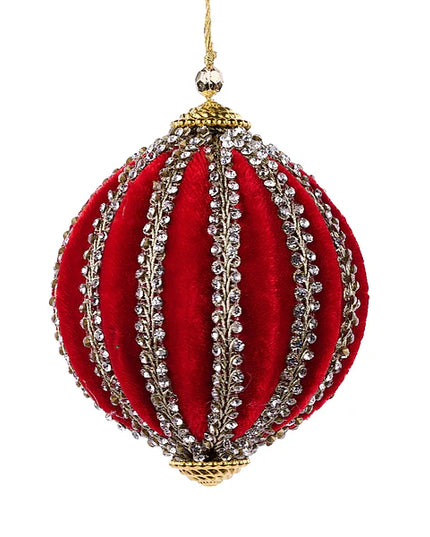 4"Dia Lace Diamond/Velvet Orn