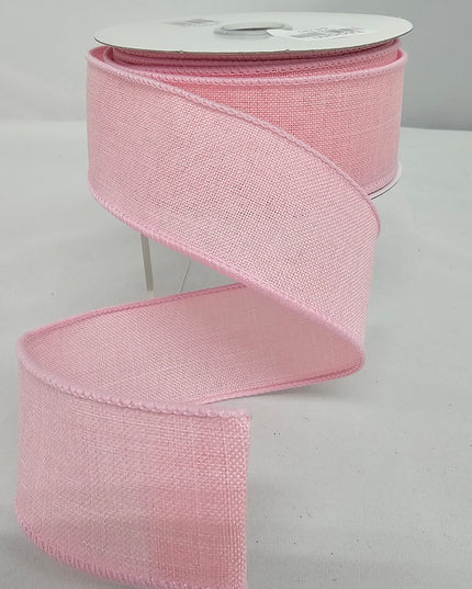 1.5" x 10Y Pastel Royal Burlap Light Pink image 0