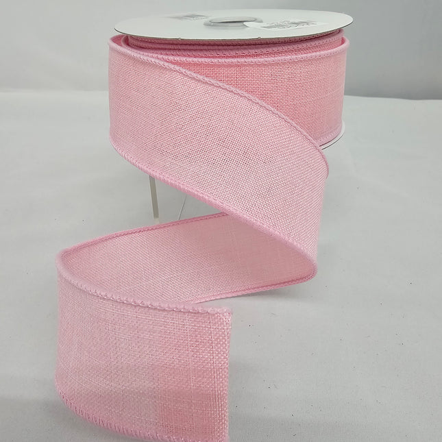 1.5" x 10Y Pastel Royal Burlap Light Pink image 0