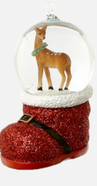 Santa Boot Waterglobe Ornament Assorted