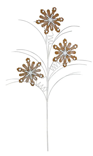 28.5"L Felt Gingerbread Snowflake Spray