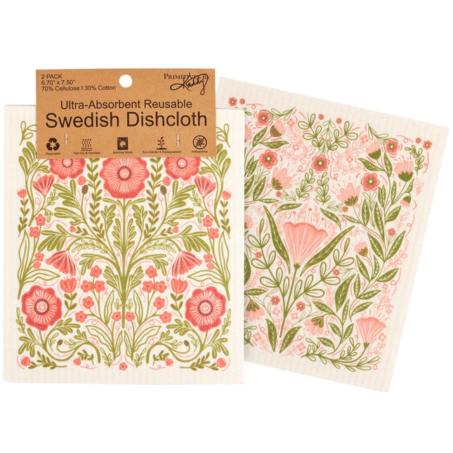 Botanical Swedish Dish Cloth Set of 2 image 0