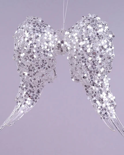 5.75"H x 5.25"L Glitter Angel Wing Ornament