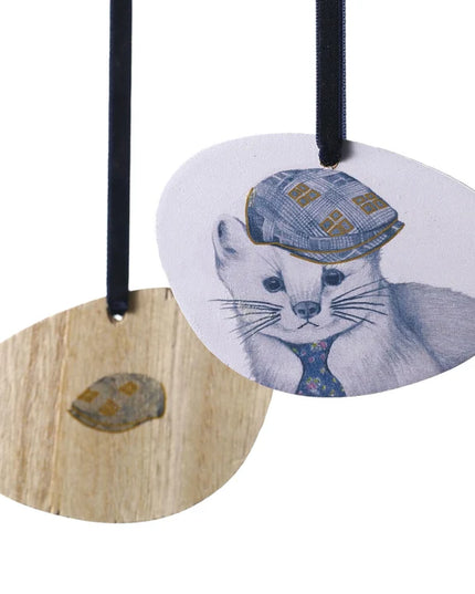 Wooden Distinguished Animal Ornament (Assorted)