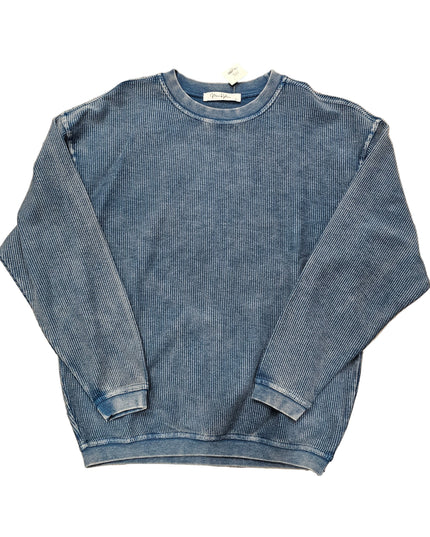 Luxe Corded Sweatshirt- Navy image 0