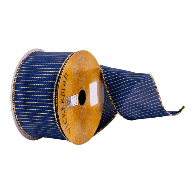 Dark Blue/Gold Stripe Ribbon image 0