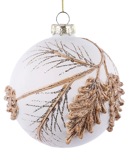 4"Dia Glass Ball Pinecone Orn