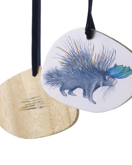 Wooden Distinguished Animal Ornament (Assorted)