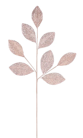 30"L Metallic/Glitter Leaf Spray