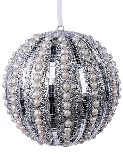 5"Dia Pearl Bead Ball Orn