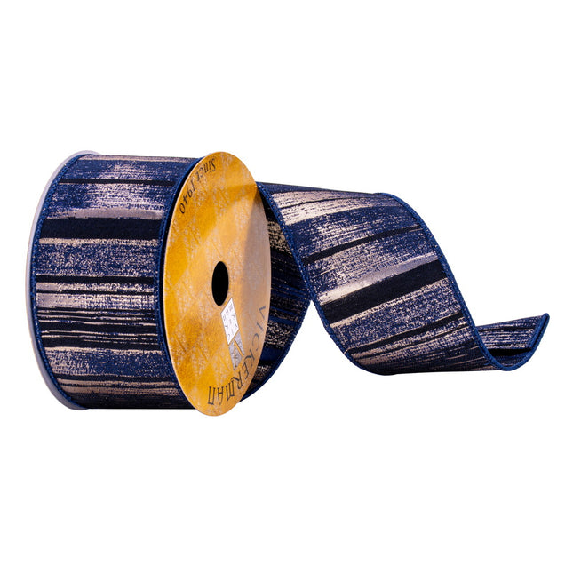 Navy/Gold Abstract Line Ribbon image 0