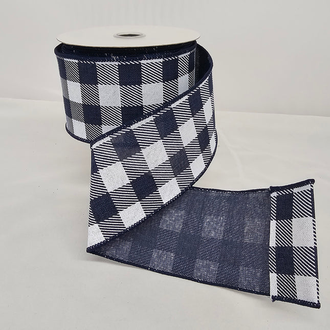 2.5"x10Y Navy Plaid Ribbon image 0