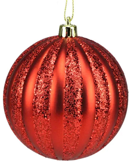 100mm Glitter Vertical Stripe Ornament