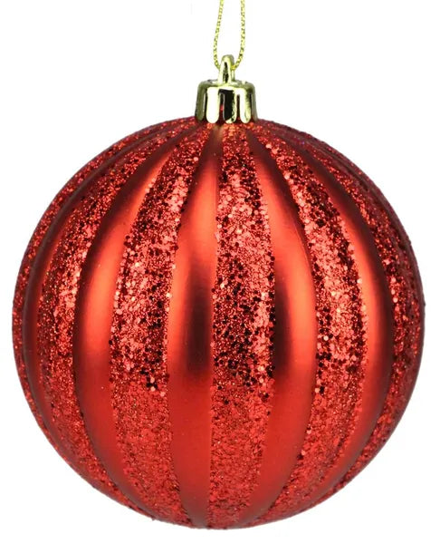 100mm Glitter Vertical Stripe Ornament