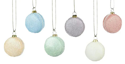 Clear Bag Of 6 2"Dia Glitter Macarons