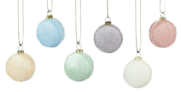 Clear Bag Of 6 2"Dia Glitter Macarons