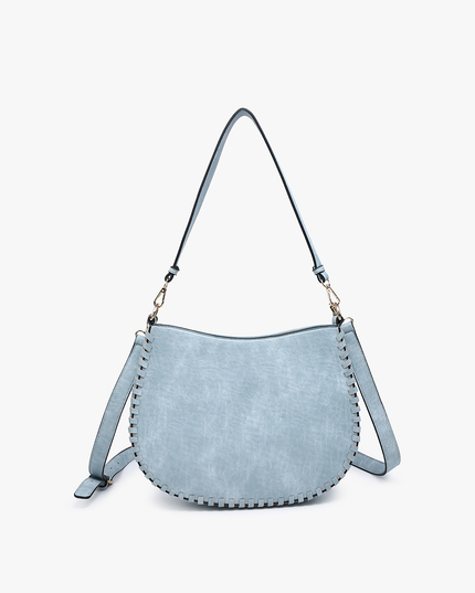 M2415 Raquel Whipstitch Trim Crossbody/Saddle Bag
