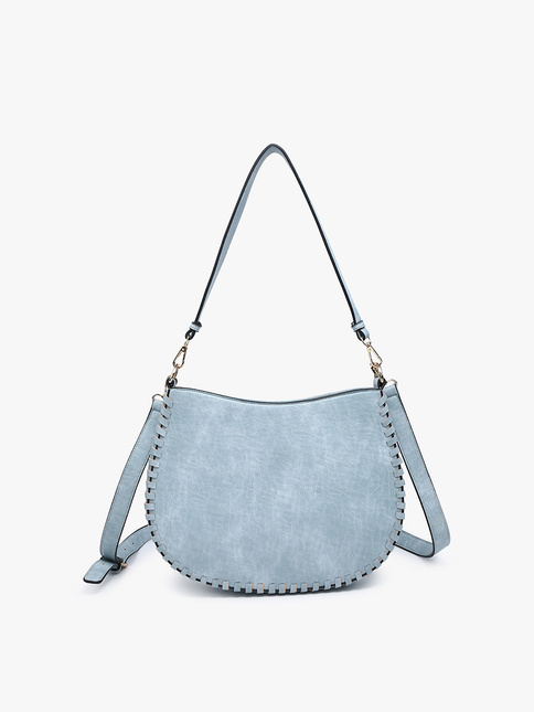 M2415 Raquel Whipstitch Trim Crossbody/Saddle Bag