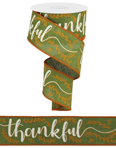 2.5" x 10yd Thankful On Royal image 0