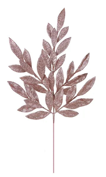 22.75" Glitter Bay Leaf Spray