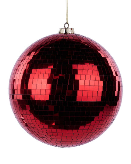 200MM RED MIRROR BALL ORNAMENT image 0